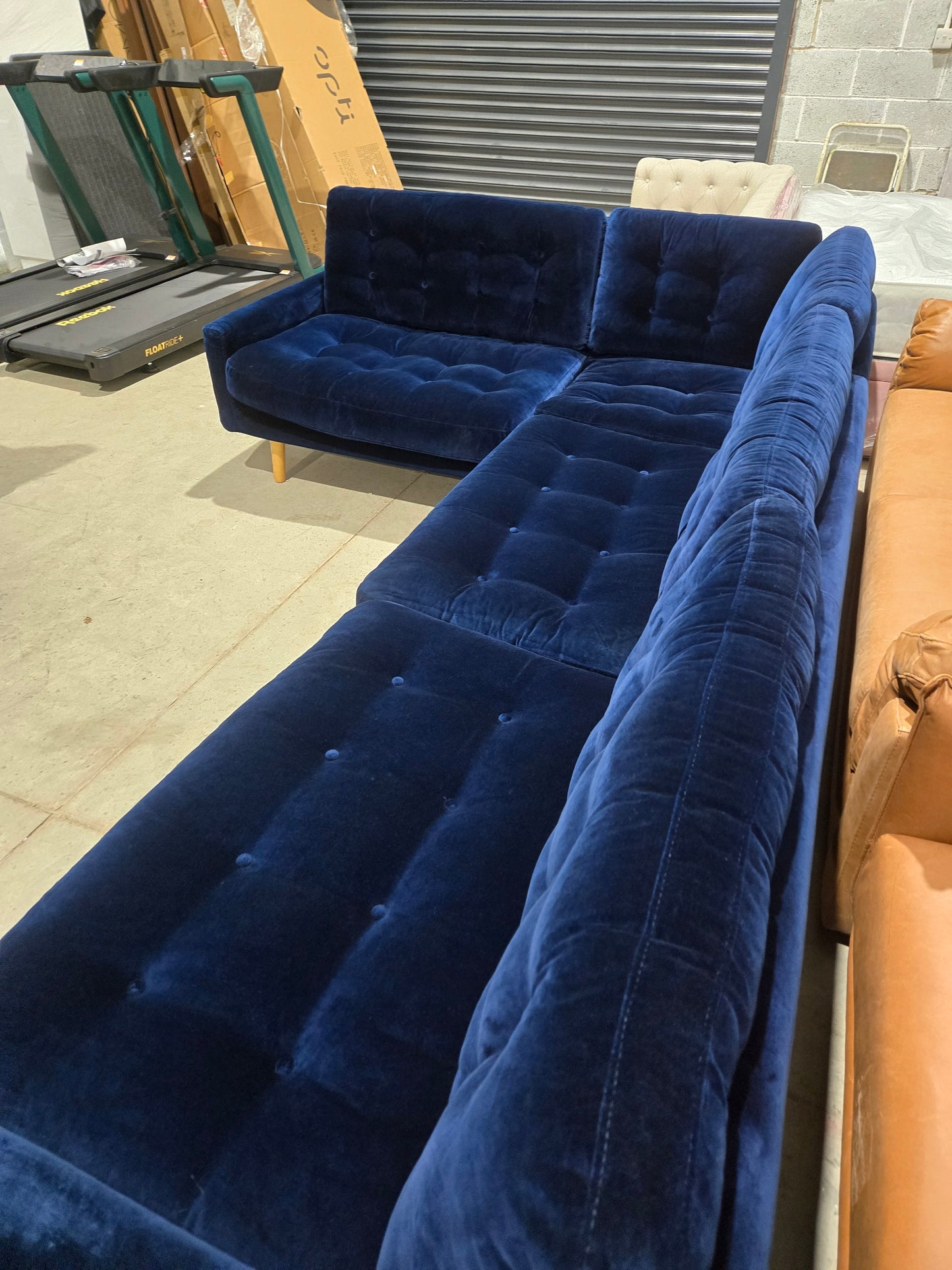 HABITAT FENNER RIGHT HAND CORNER PIAVE VELVET NAVY