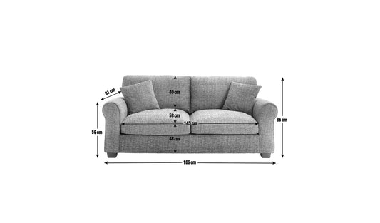 HAB LISBON 3 SEATER SOFA GREY