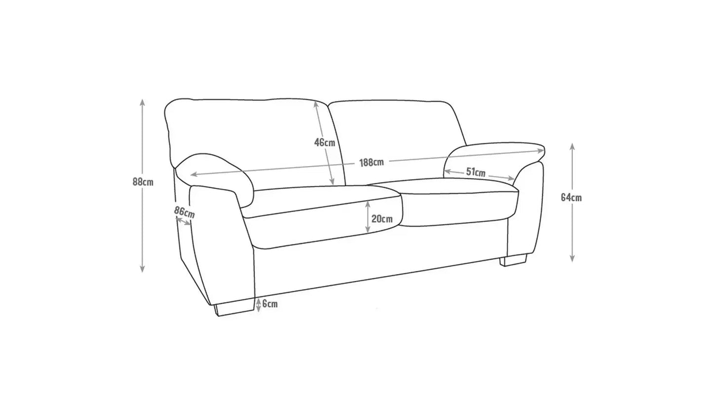 TC MILANO 3 SEAT SOFA IVORY