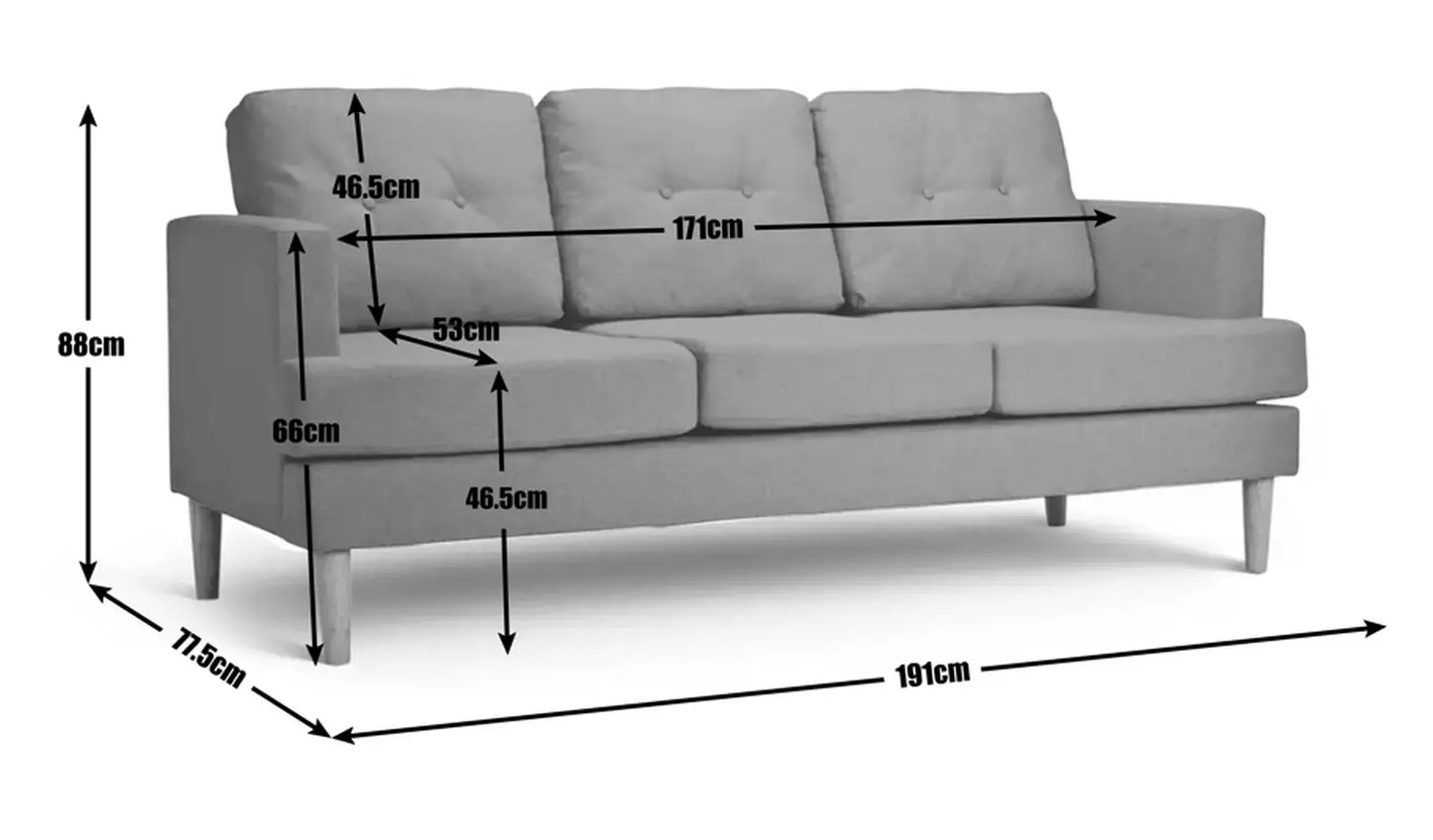 HAB JOSHUA 3 SEATER CHARCOAL