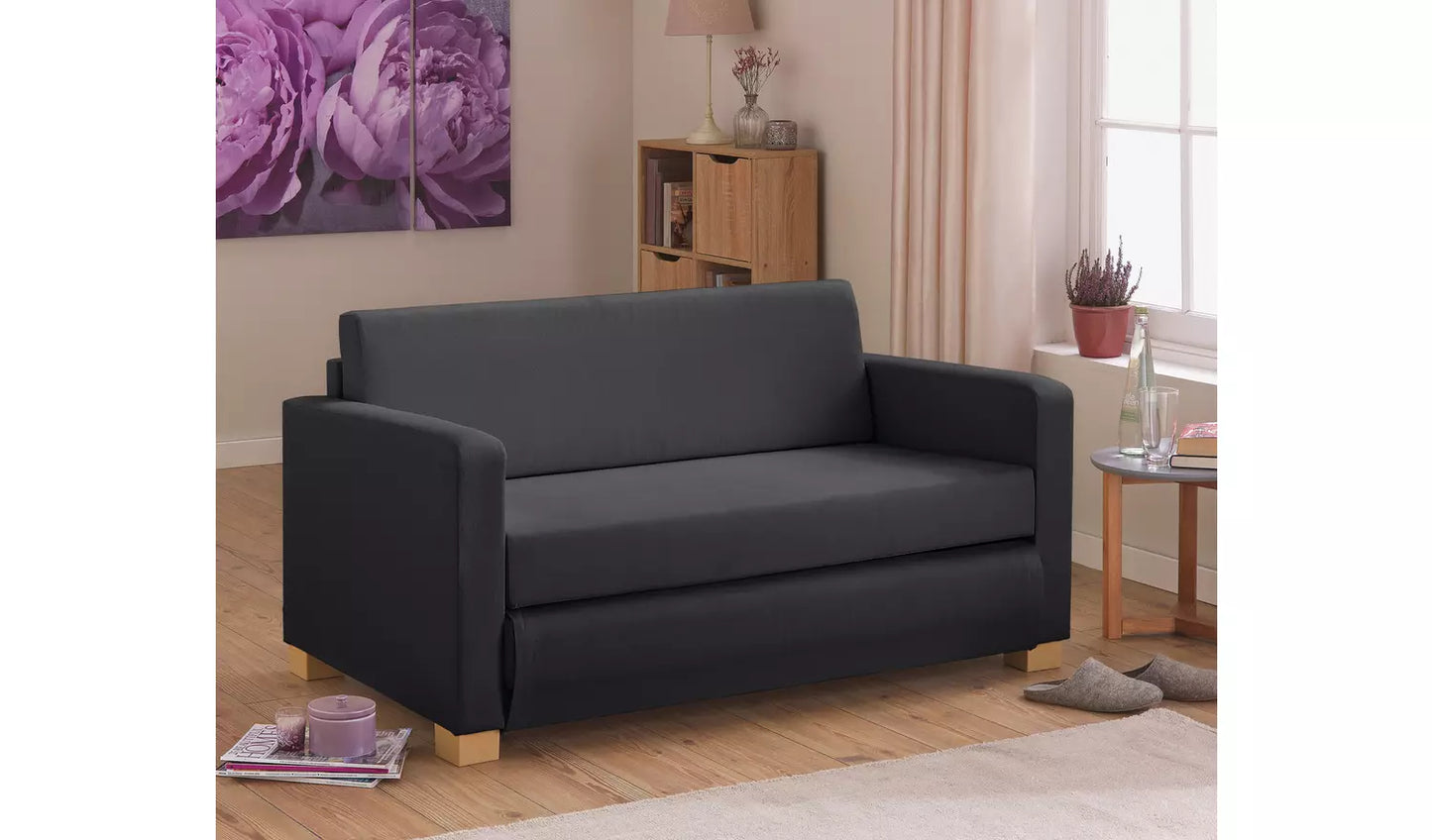 HME LUCY SOFABED PU BLACK