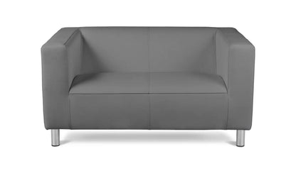 HME MODA LEATHER COMPACT 2 SEATER GREY