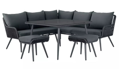 Habitat Malta 6 Seater Garden Corner Sofa Set- Black963/0347