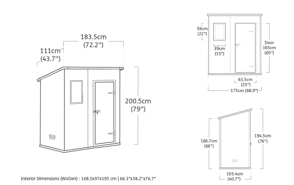 KETER MANOR PENT 6X4 PLASTIC SHED DO