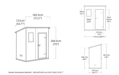 KETER MANOR PENT 6X4 PLASTIC SHED DO