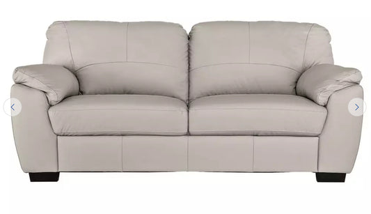 Argos Home Milano Leather 3 Seater Sofa - Light Grey