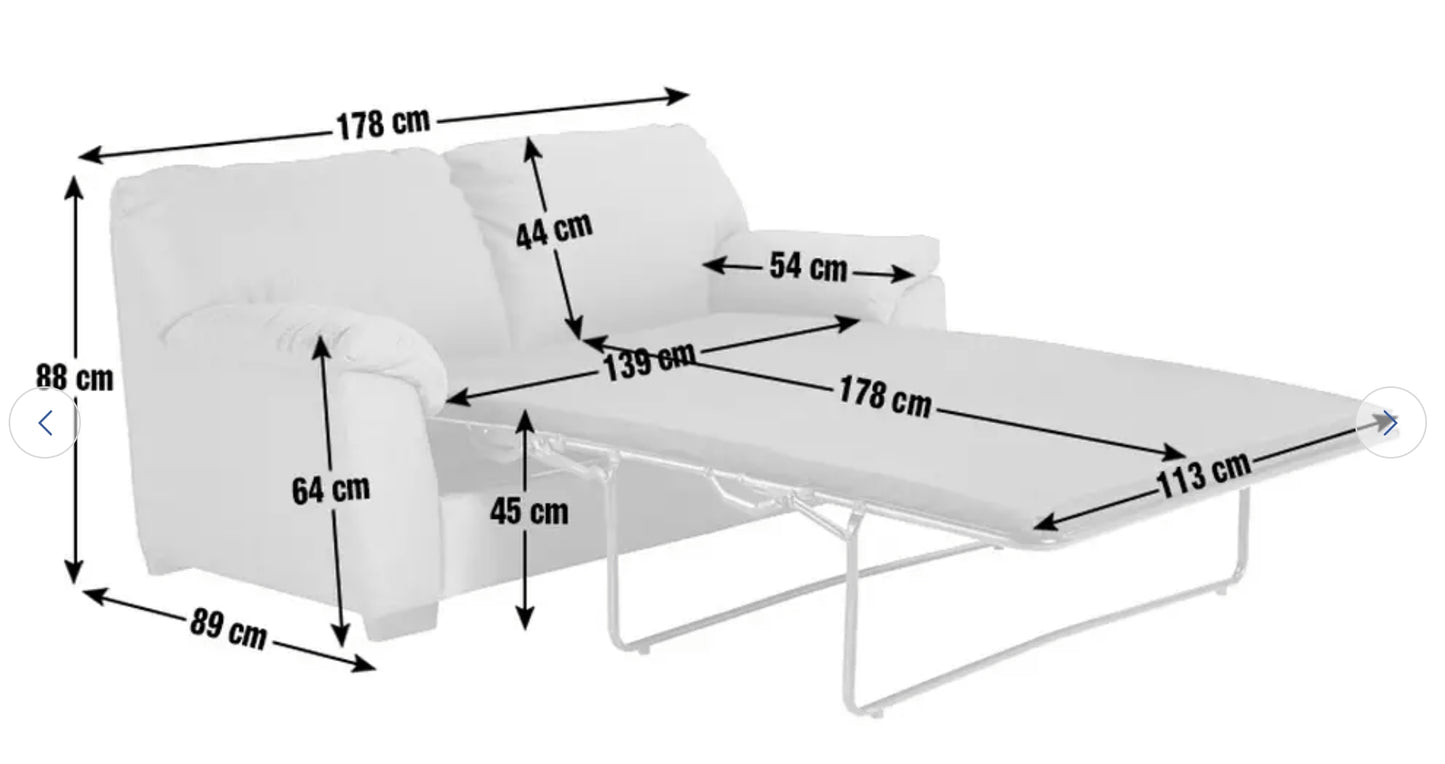 Argos Home Milano Leather 2 Seater Sofa Bed - Black Grade B