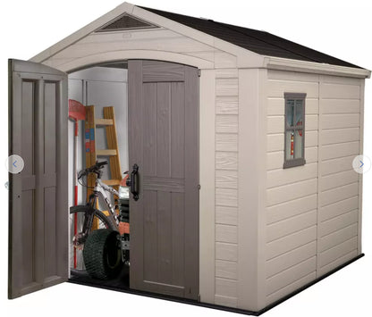 Keter Factor Plastic Garden Shed - 8 x 8ft, Beige RRP £1000