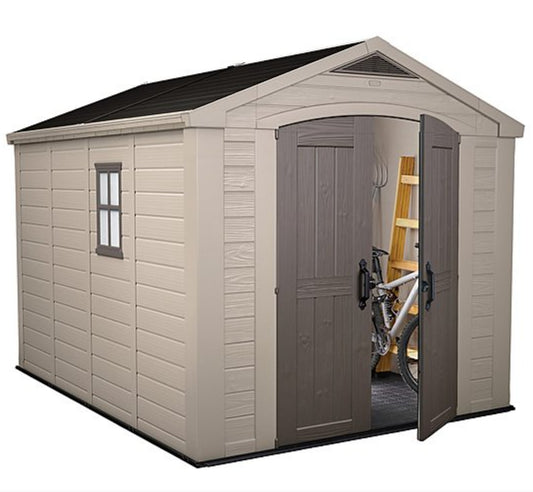 Keter Factor 8 ft. W x 11 ft. D Apex Outdoor Garden Shed