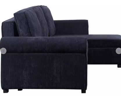 Argos Home Addie Velvet Reversible Storage Sofa Bed-Charcoal Grade B