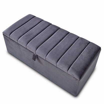 Striped Ottoman Storage Box