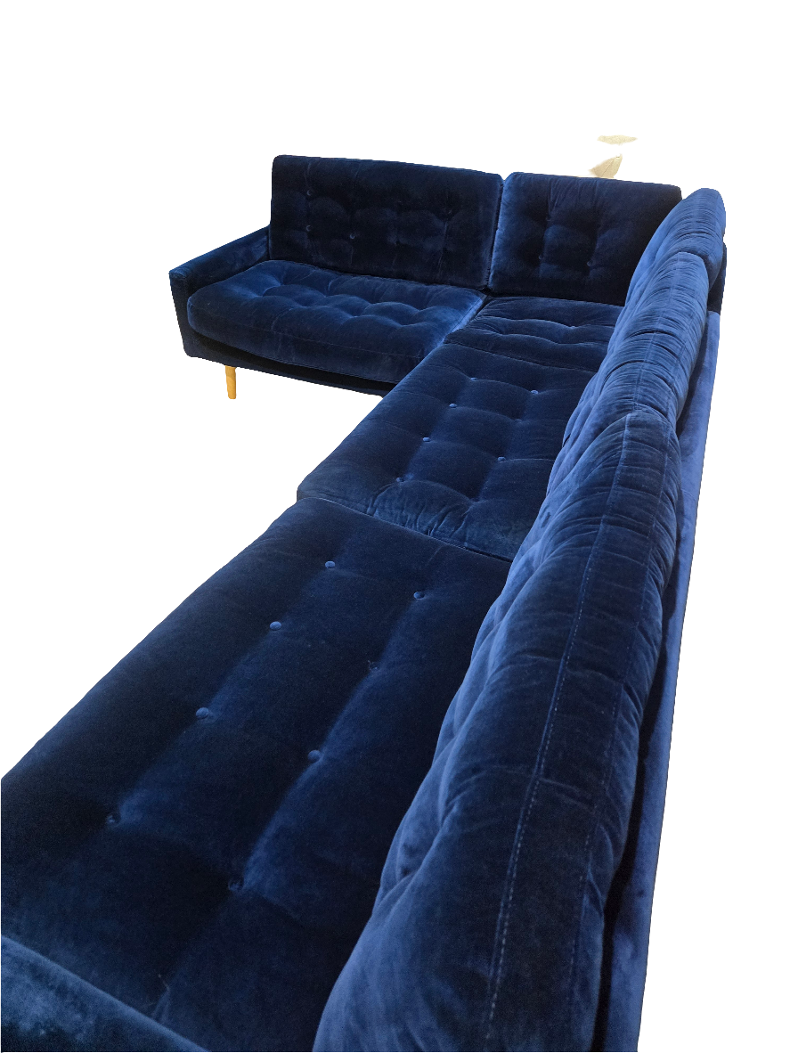 HABITAT FENNER RIGHT HAND CORNER PIAVE VELVET NAVY