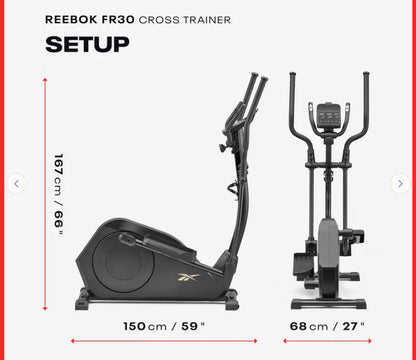 Reebok FR30 Elliptical Cross Trainer with Bluetooth – Black