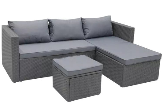 Habitat 4 Seater Rattan Effect Garden Sofa Set - Grey