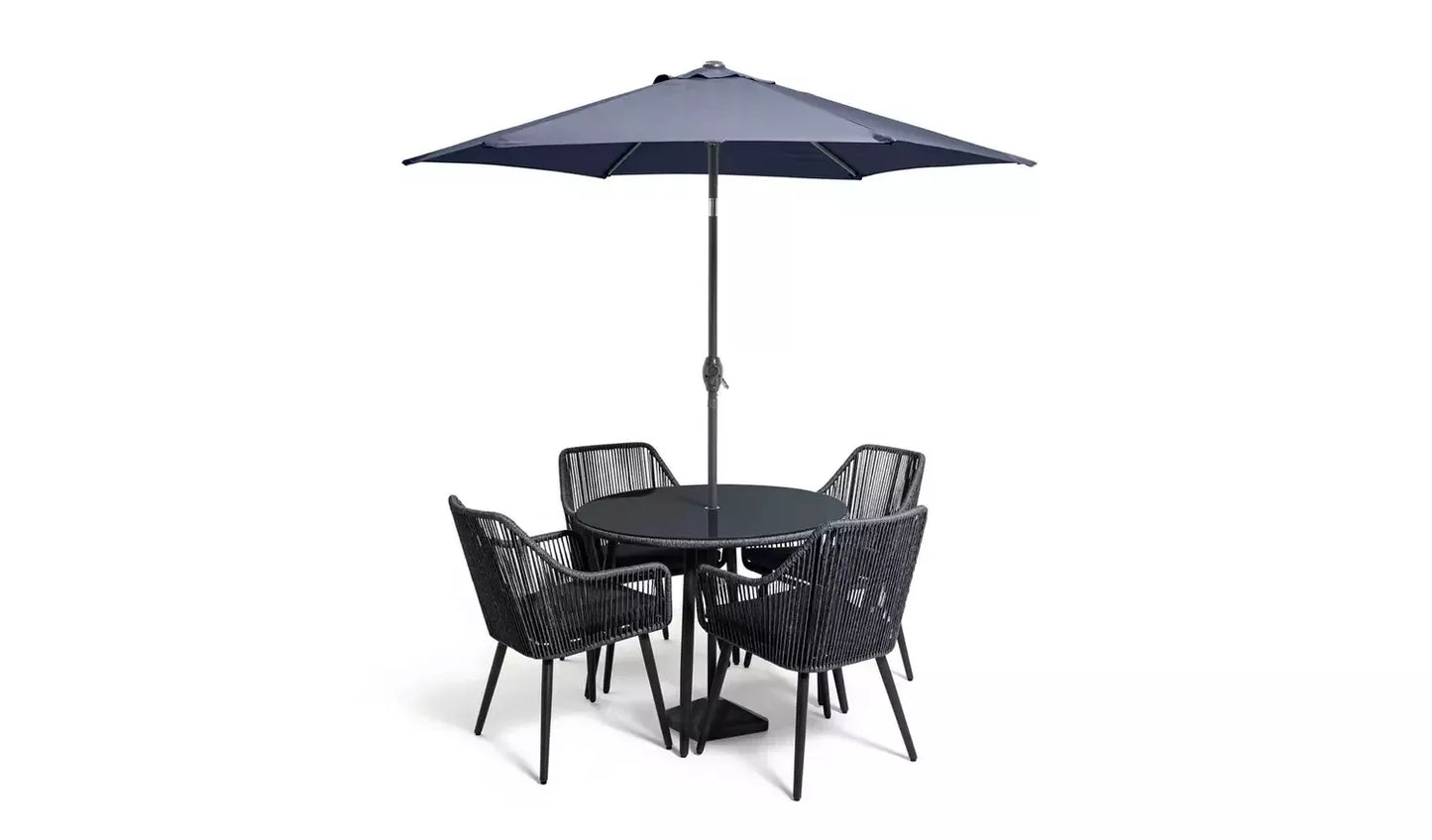 HAB MALTA 4 SEAT SET W CHAIRS BLACK (CUSHIONS MAY NOT BE INCLUDED)